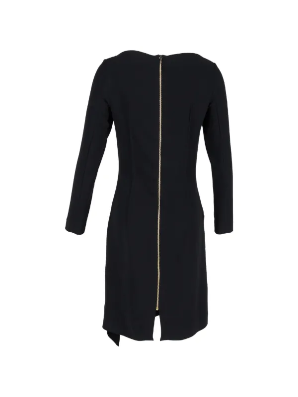 roland mouret long sleeve dress Roland Mouret Extended Boat Neck Long-Sleeve Mini Dress, Cream, Women's, 4UK, Cocktail & Party Wedding Guest Dresses Long-Sleeve Dresses