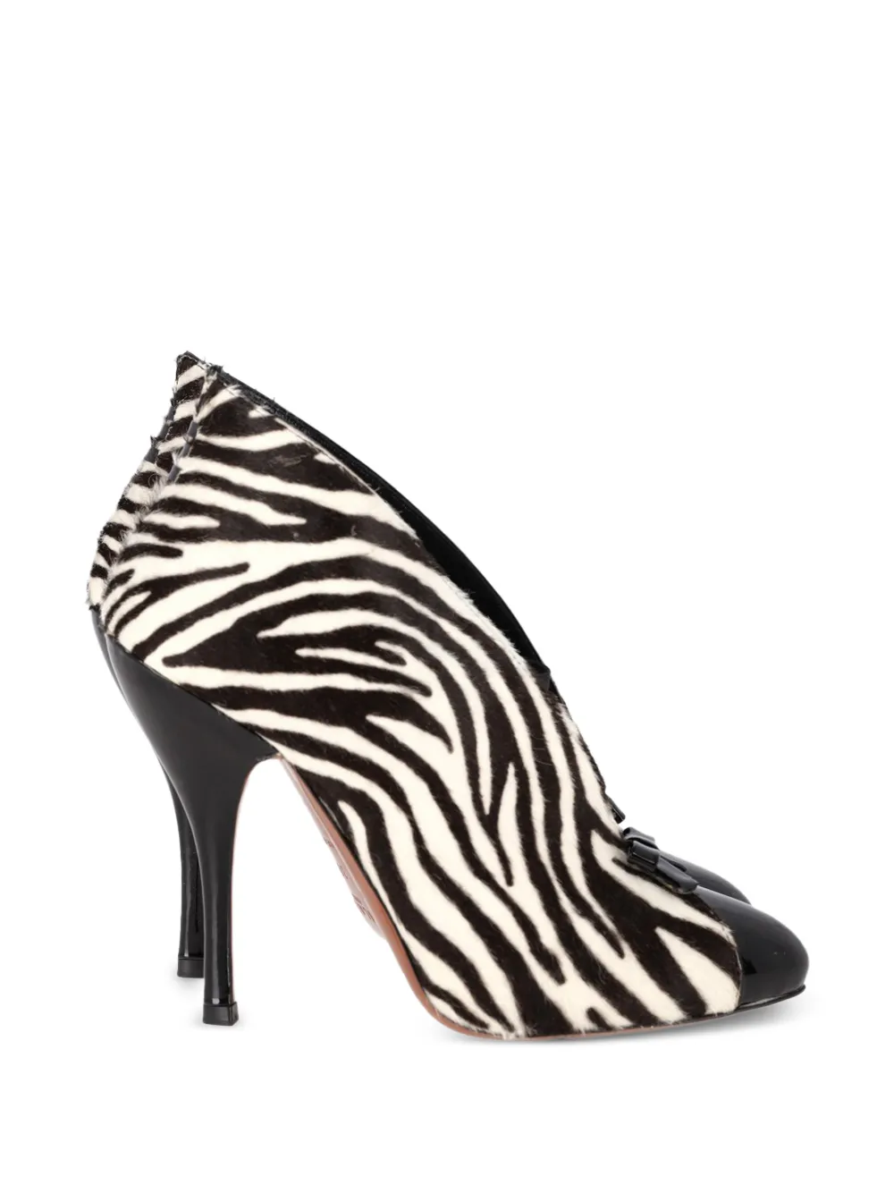 Alaïa Pre-Owned zebra-print boots - Weiß