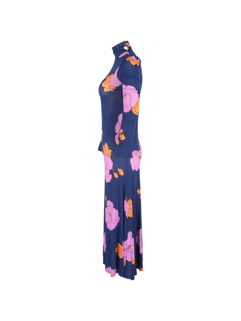  Dodo Bar Or Brigitte Floral Turtleneck Maxi Dress - Blue 