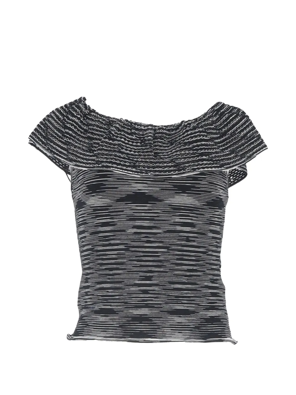M Missoni Vintage striped ruffle top - Nero