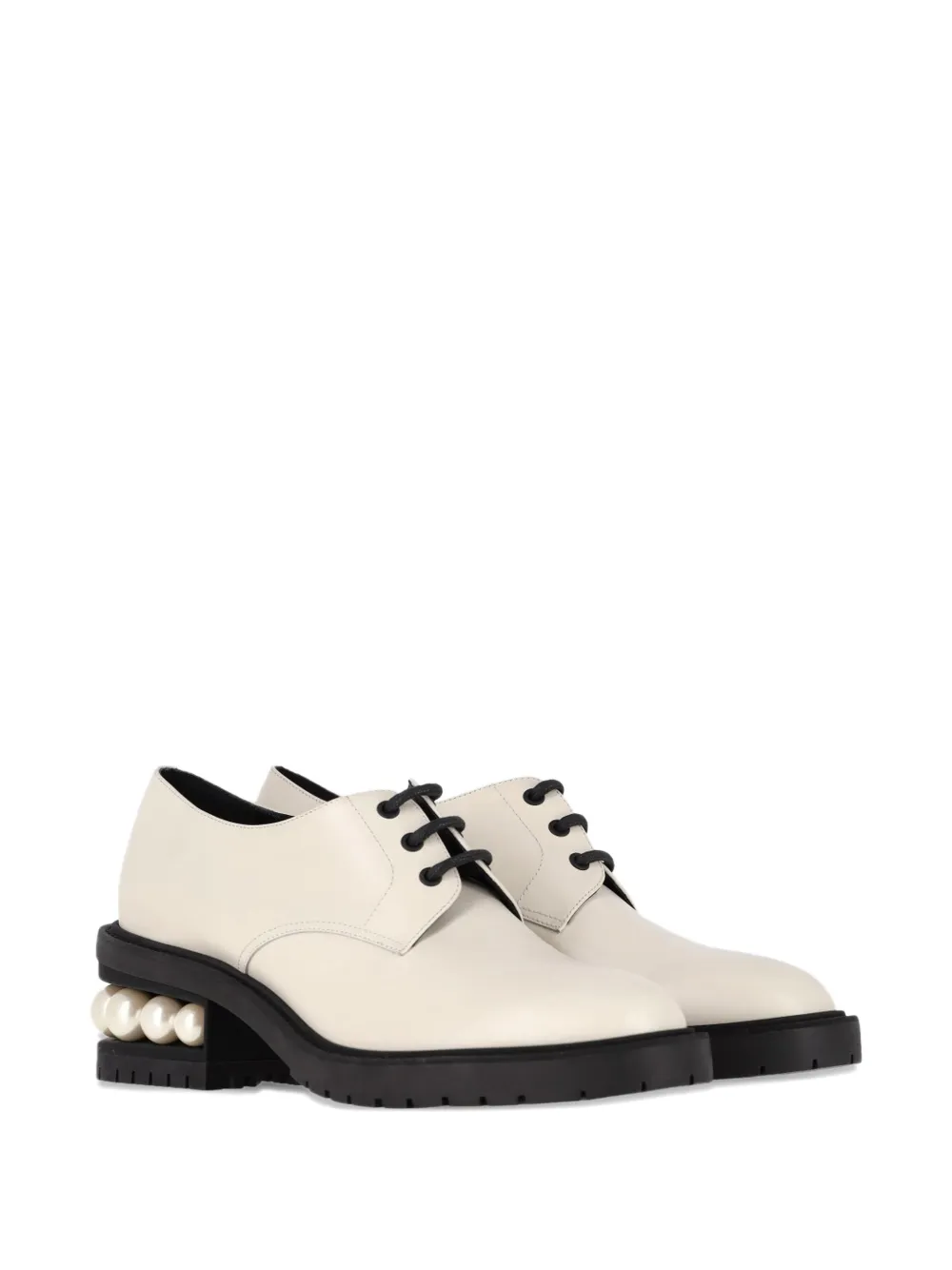 Nicholas Kirkwood Casati heeled leather Derby shoes - Wit