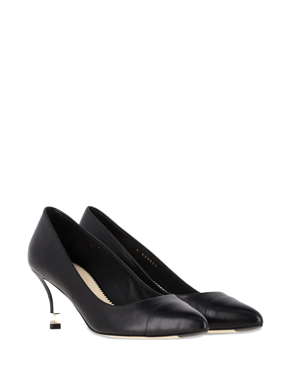 CHANEL Pre-Owned pearl-detail cap-toe pumps - Zwart