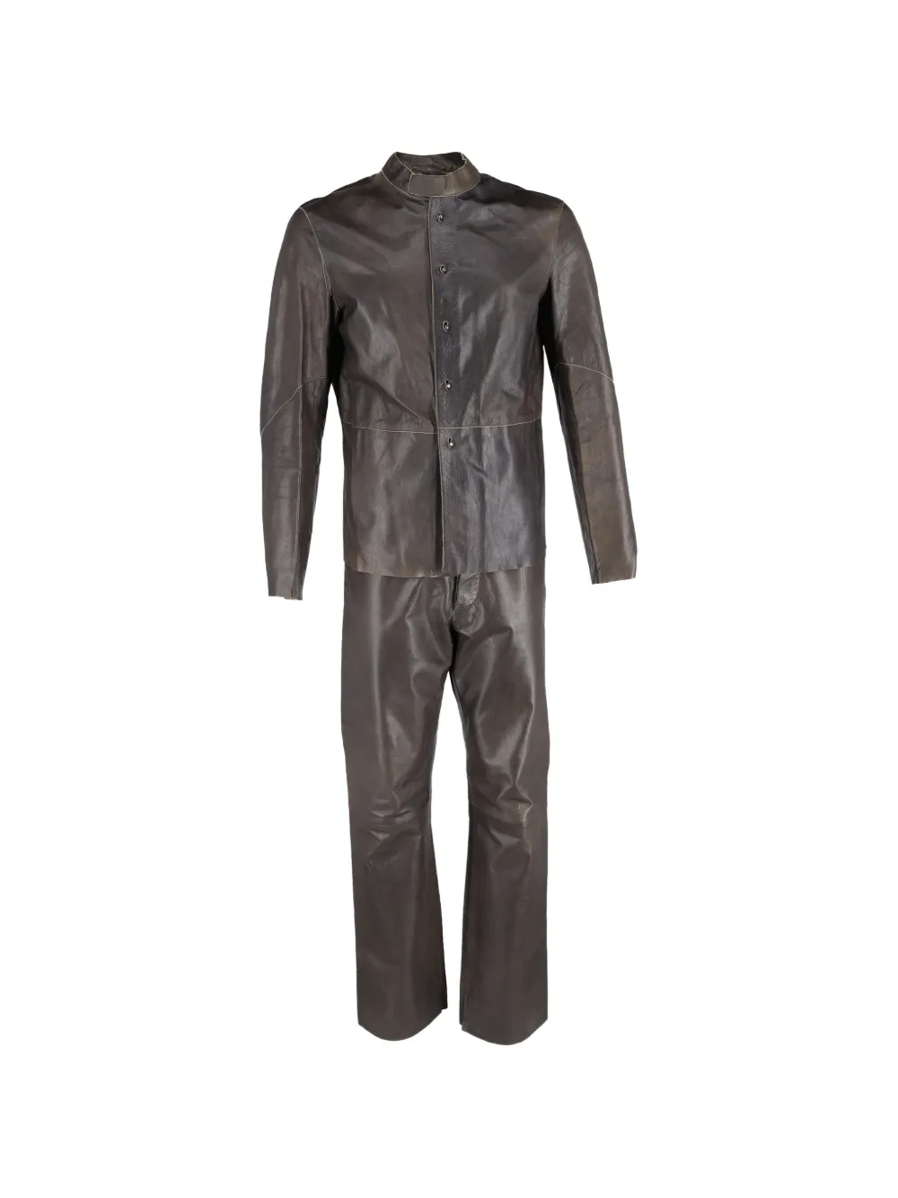 Giorgio Armani Pre-Owned Completo due pezzi in pelle - Marrone