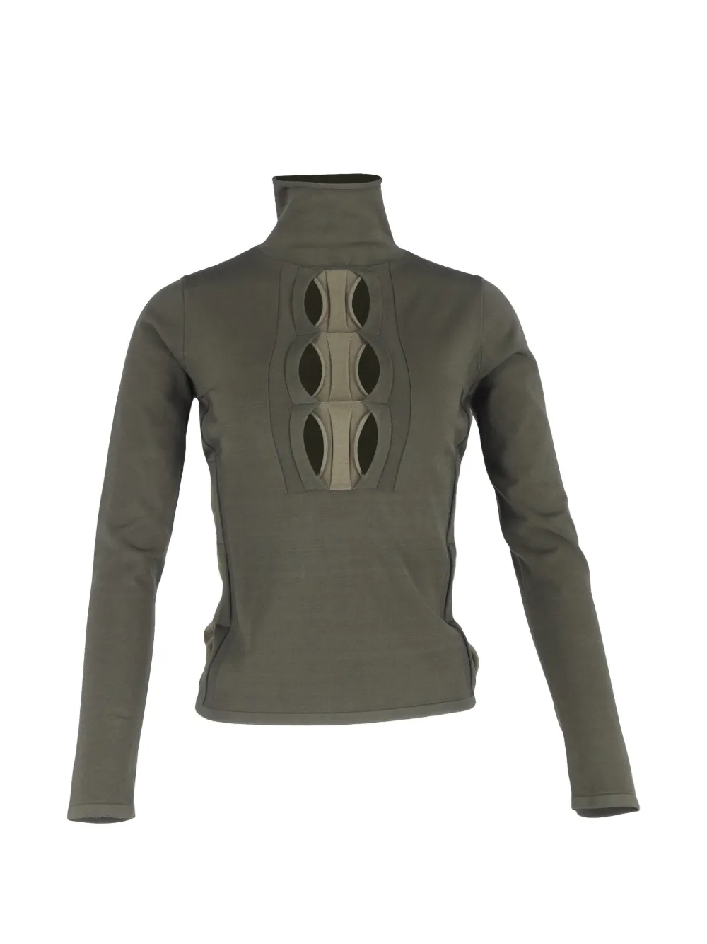Dion Lee cut-out turtleneck long-sleeve top - Verde