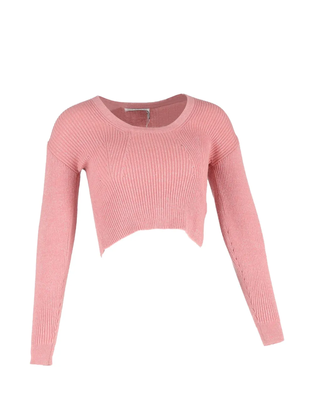 Self-Portrait ribbed cropped sweater - Rosa