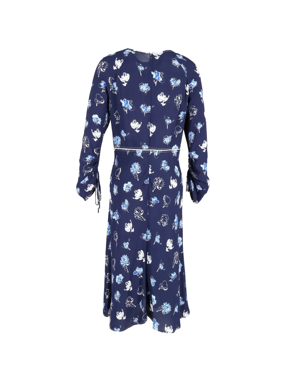 Marni Pre-Owned floral-print drawstring midi dress - Blauw