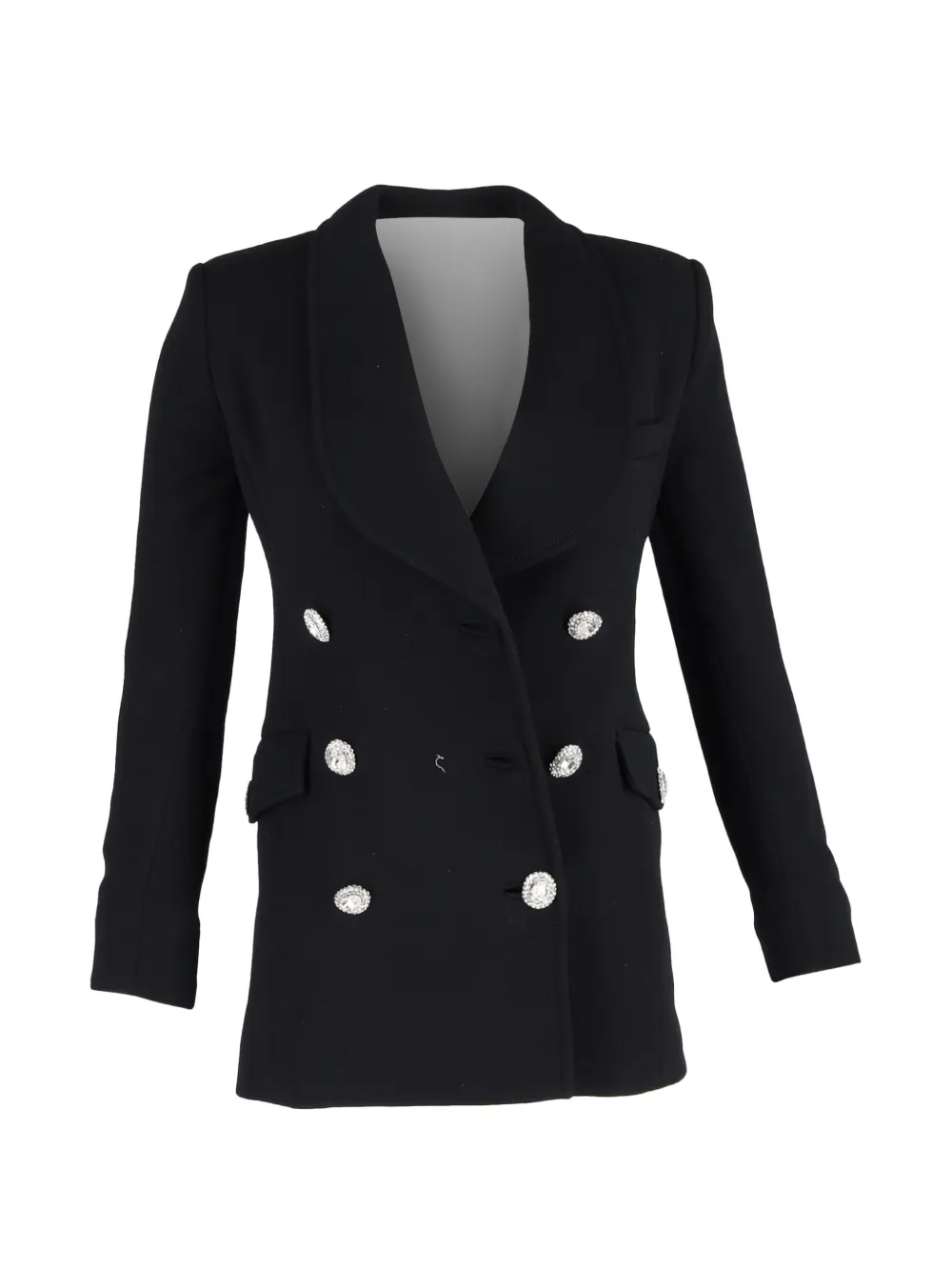 Alessandra Rich crystal-button double-breasted blazer - Schwarz