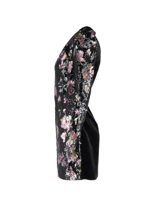 mini satin dress black self-portrait - Black Velvet Bow Mini Dress main image 0
