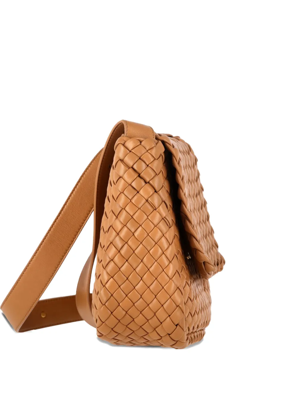 Bottega Veneta Pre-Owned small Cobble intrecciato leather shoulder bag - Marrone