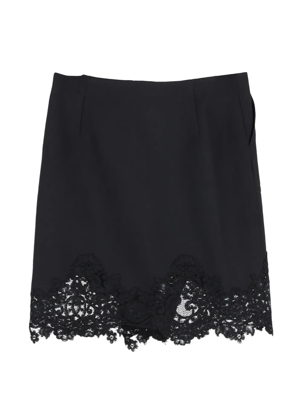 SANDRO lace-trim mini skirt - Zwart