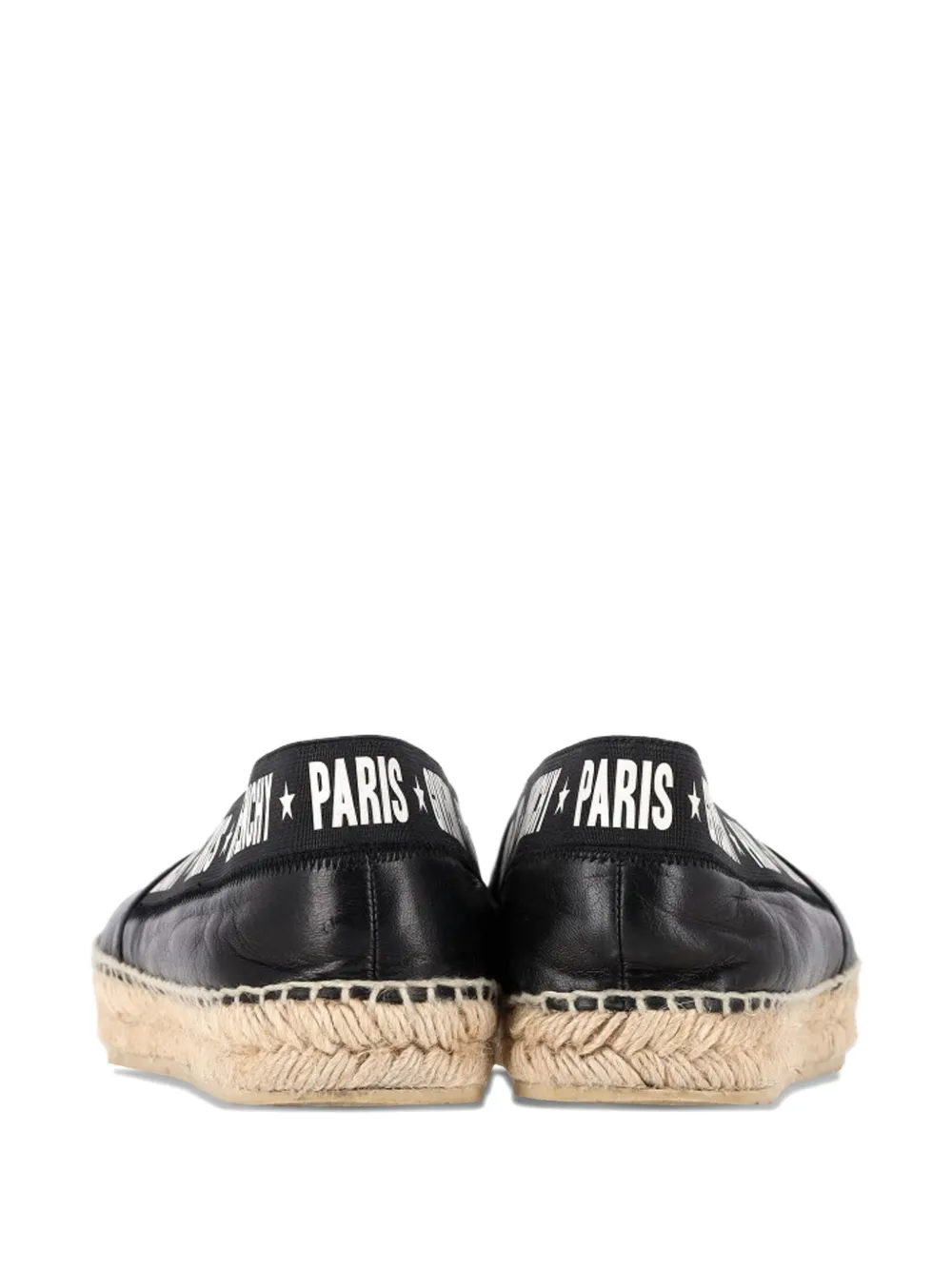 Givenchy Pre-Owned Capri logotape leather flat espadrilles - Zwart