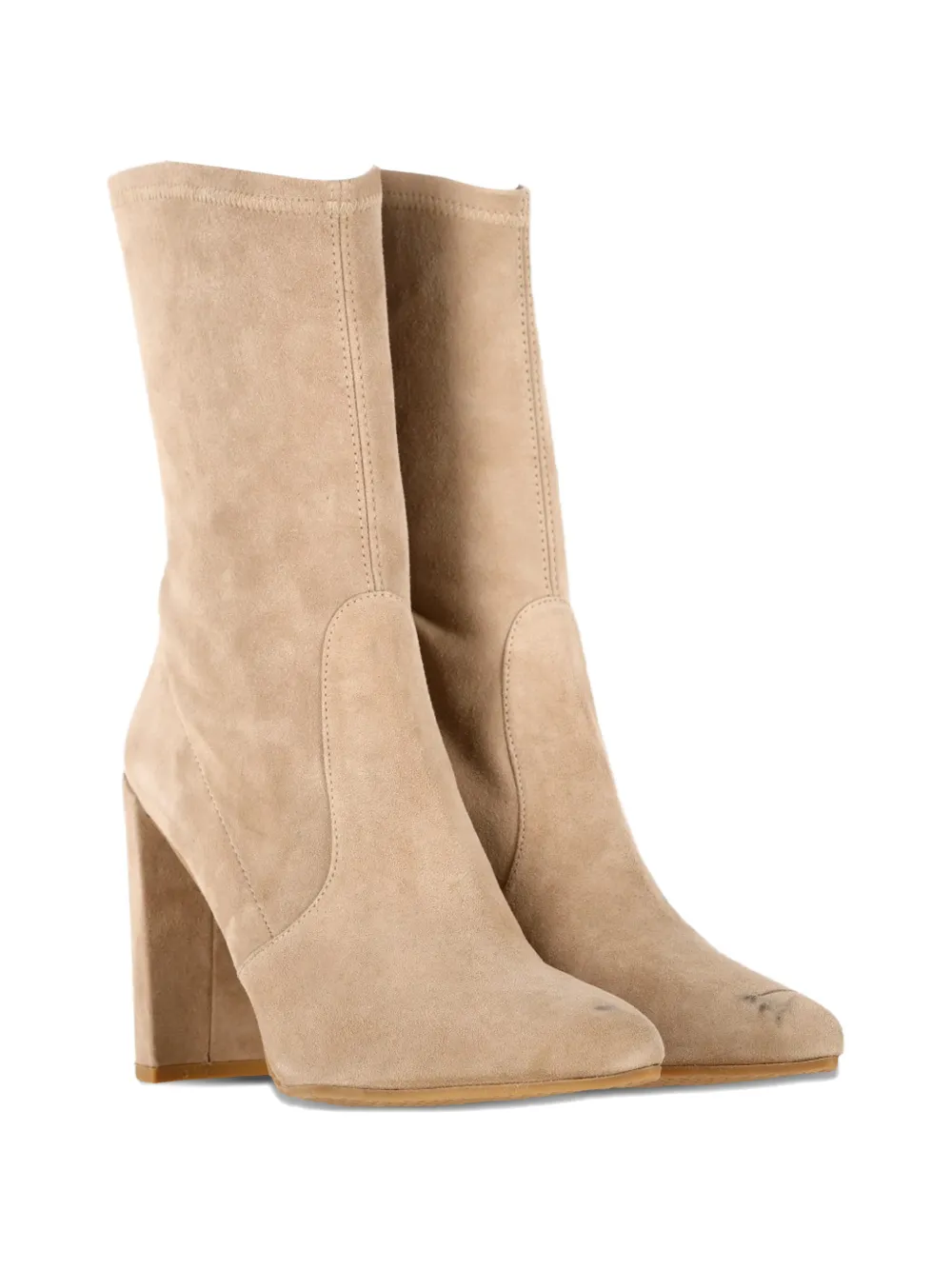 Stuart Weitzman block-heel ankle boots - Beige