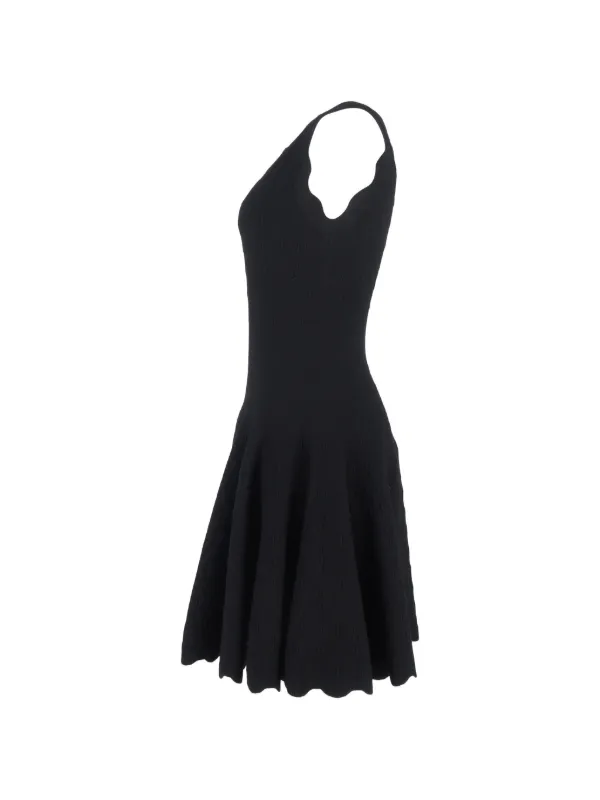 Alaa Pre-Owned Scalloped Mini Dress | Black | FARFETCH BH
