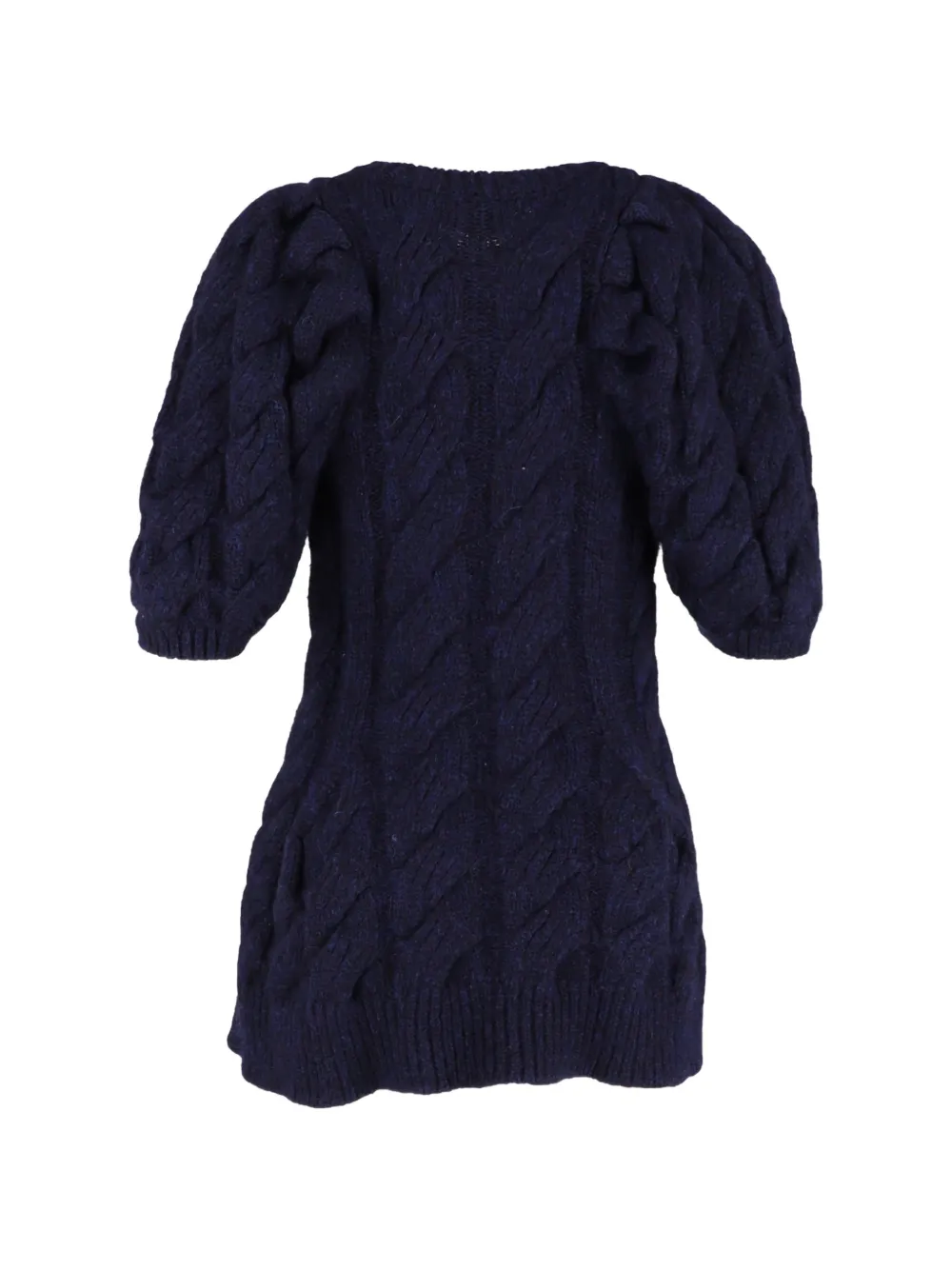 Simone Rocha cable-knit sculpted short-sleeve dress - Blauw