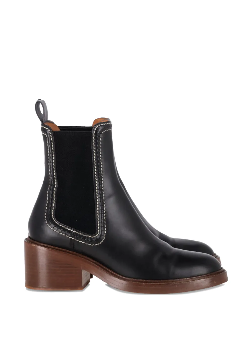 Chloé Vintage Mallo stitching chelsea boots - Nero