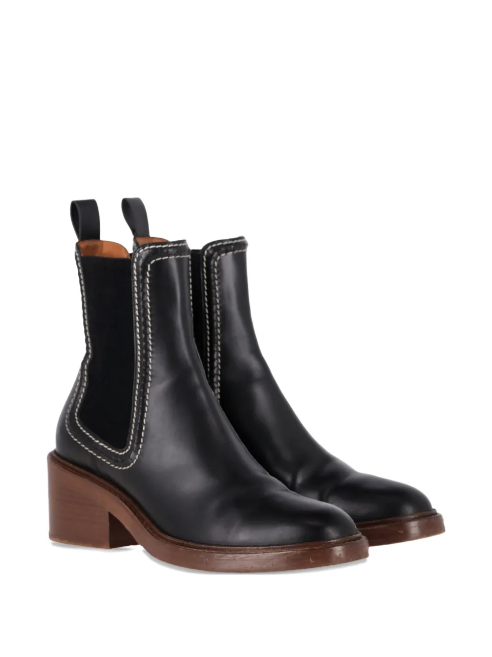 Chlo&eacute; Vintage Mallo stitching chelsea boots - Zwart