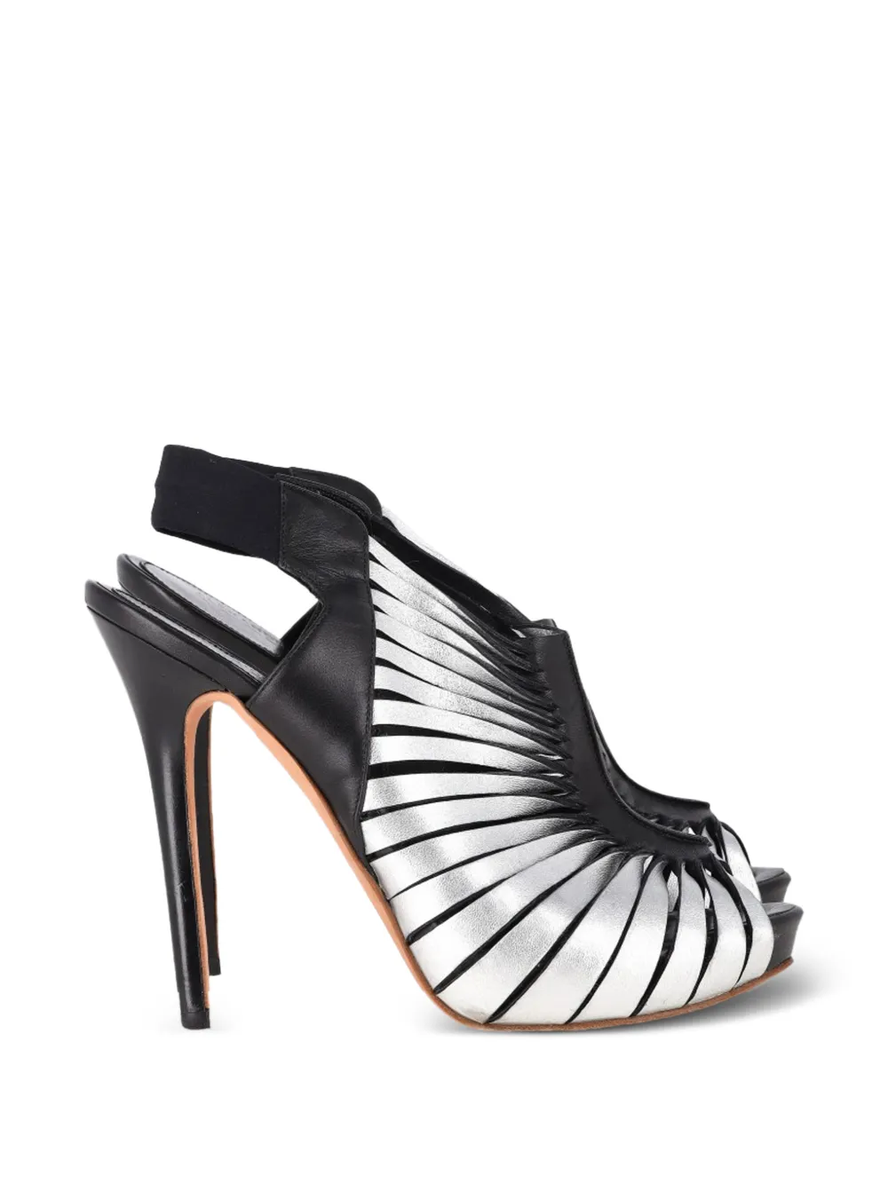 Alexander McQueen Pre-Owned peep-toe slingback pumps - Schwarz