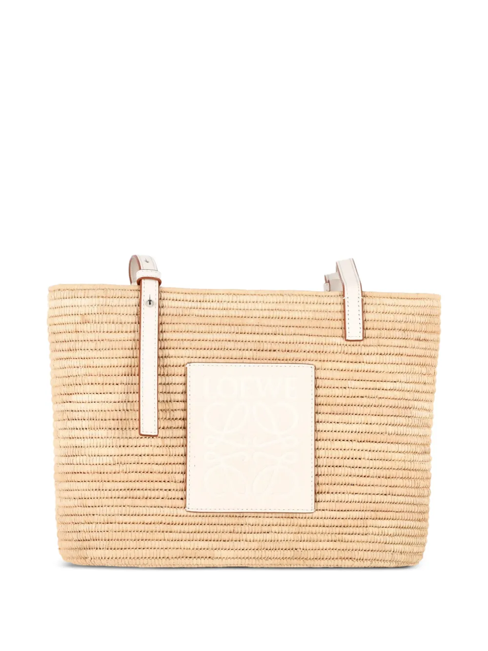 Loewe Pre-Owned square raffia basket tote - Toni neutri