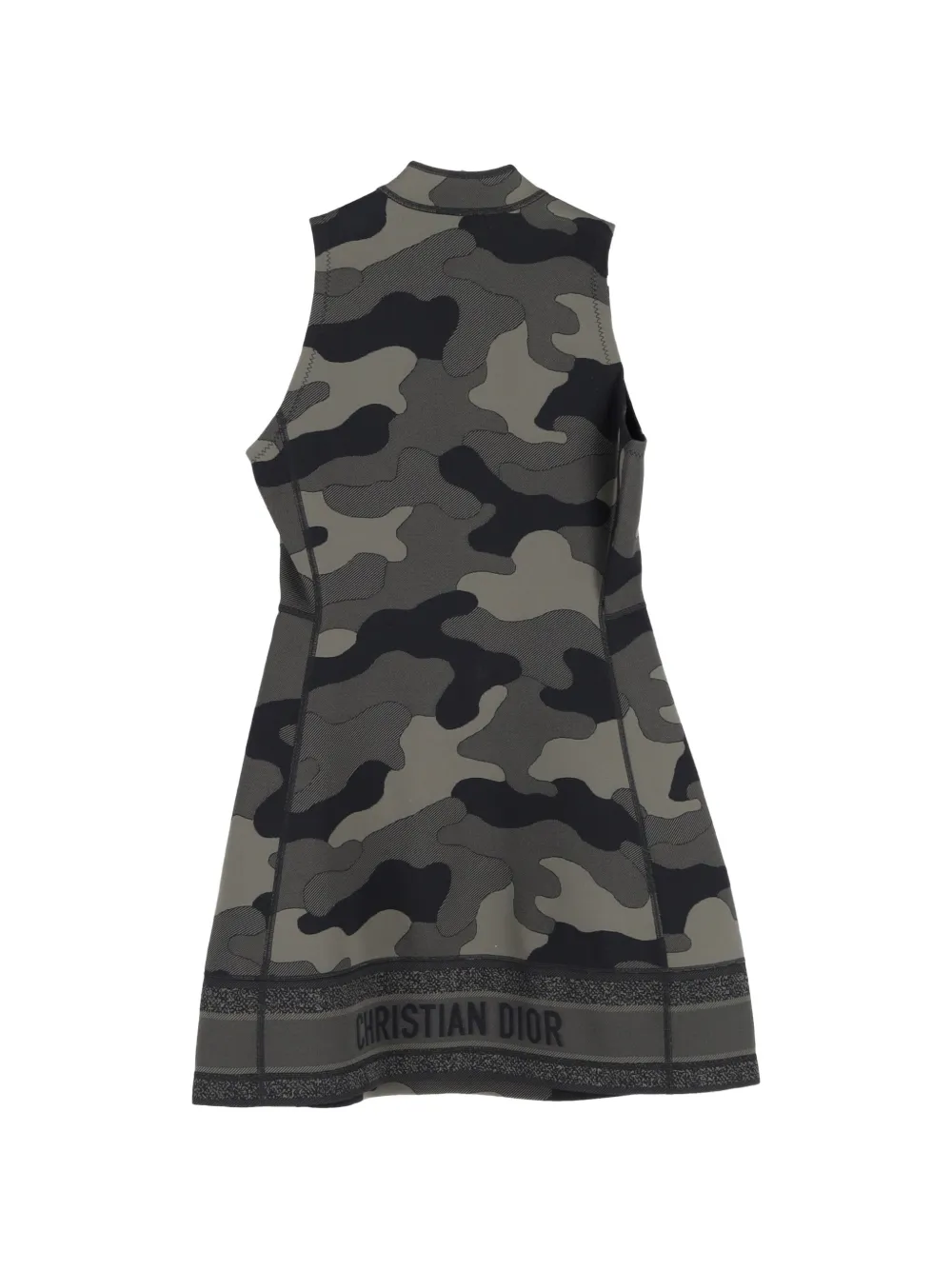 Christian Dior Pre-Owned zipped camouflage mini dress - Grijs