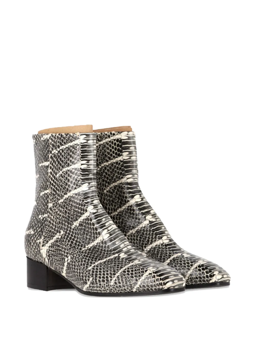 Aeyde snakeskin-effect ankle boots - Zwart