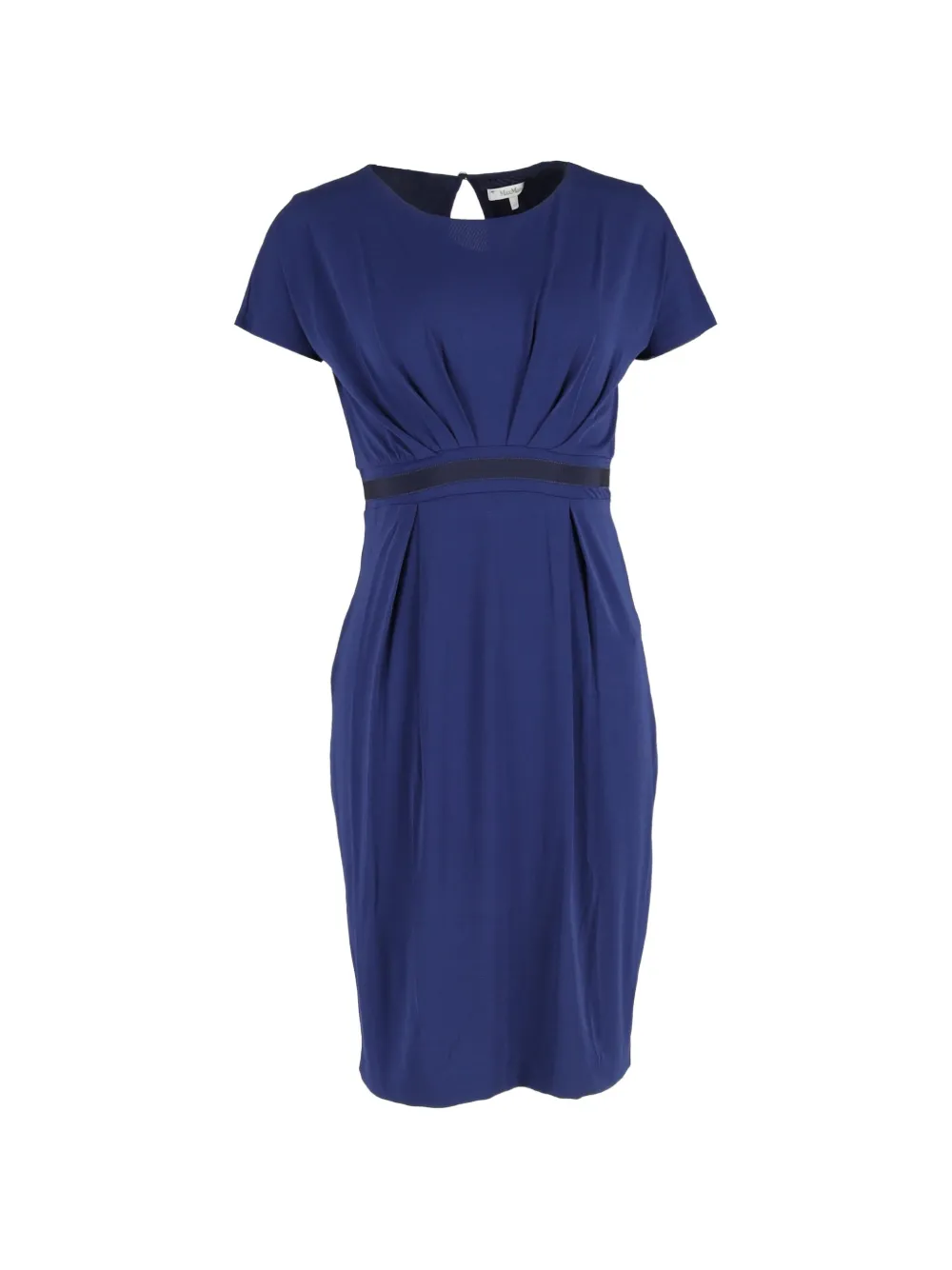 Max Mara gathered-waist midi dress - Blu
