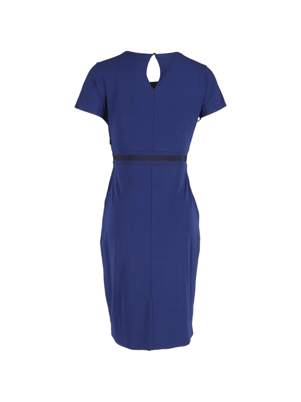 Max Mara gathered-waist midi dress - Blauw