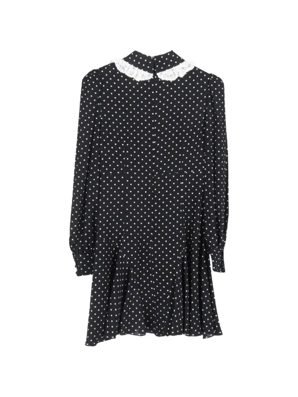 Alessandra Rich polka-dot long-sleeve Mini Dress | Black | FARFETCH BH