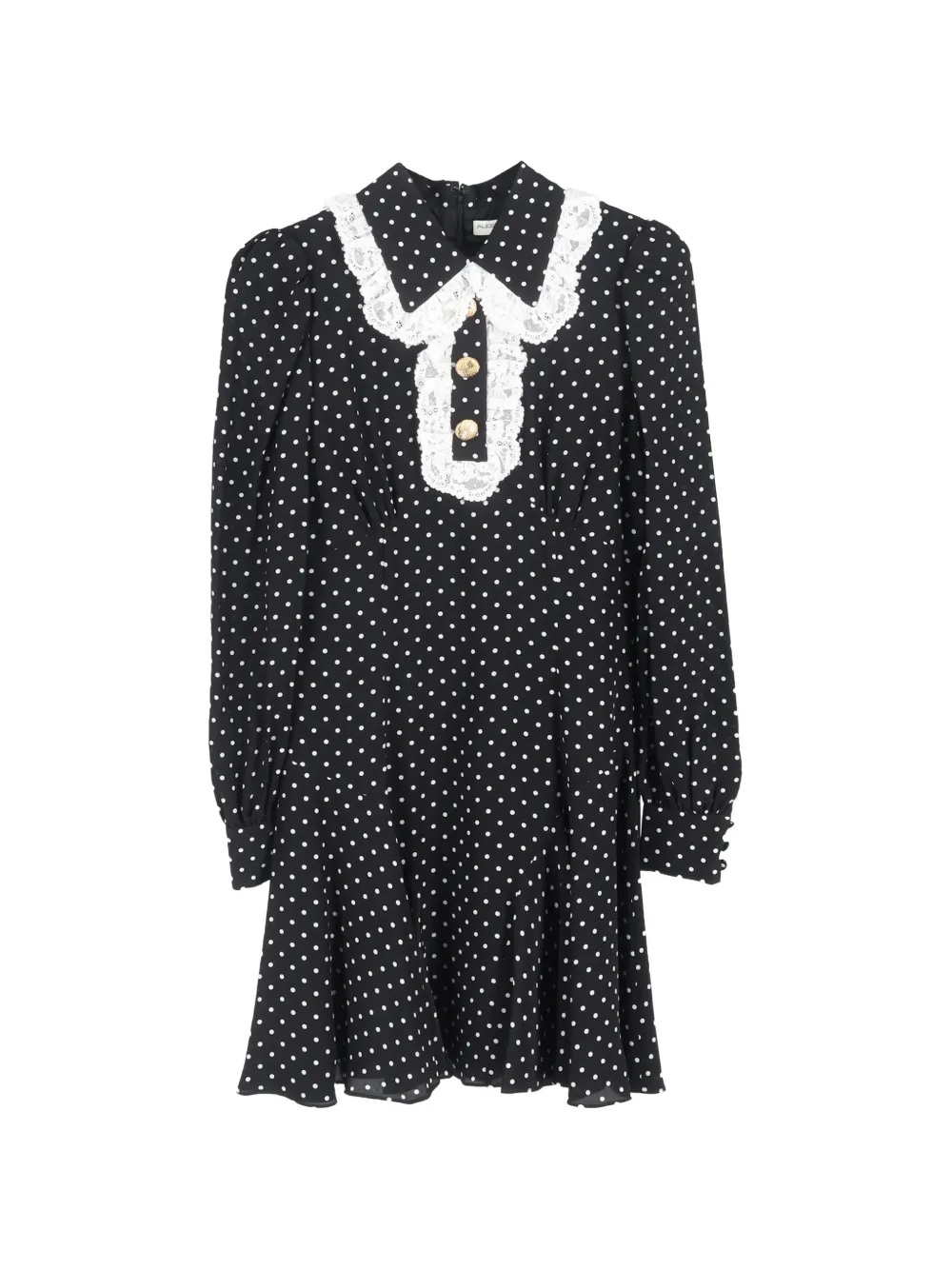 Alessandra Rich polka-dot long-sleeve mini dress - Nero