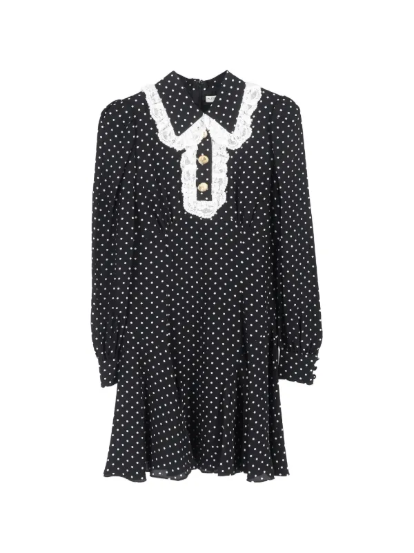 Alessandra Rich polka-dot long-sleeve Mini Dress | Black | FARFETCH BH