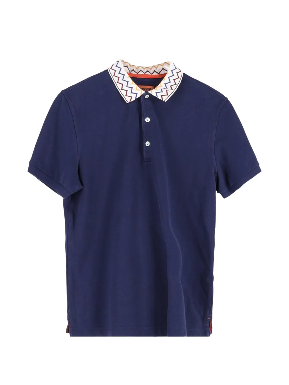 Missoni Pre-Owned zig-zag collar polo shirt - Blu