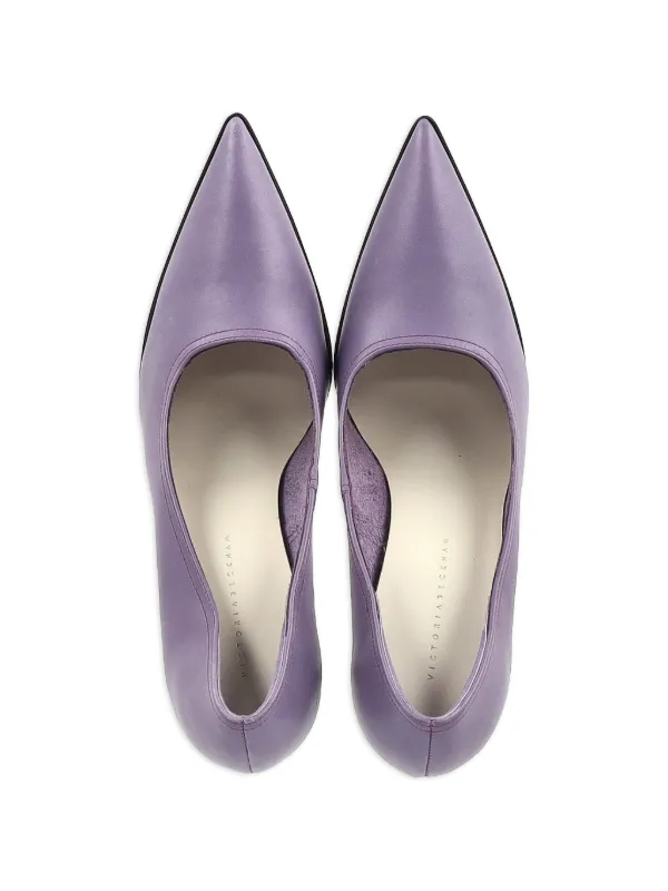 Victoria Beckham pointed-toe Leather Pumps | Purple | FARFETCH JO
