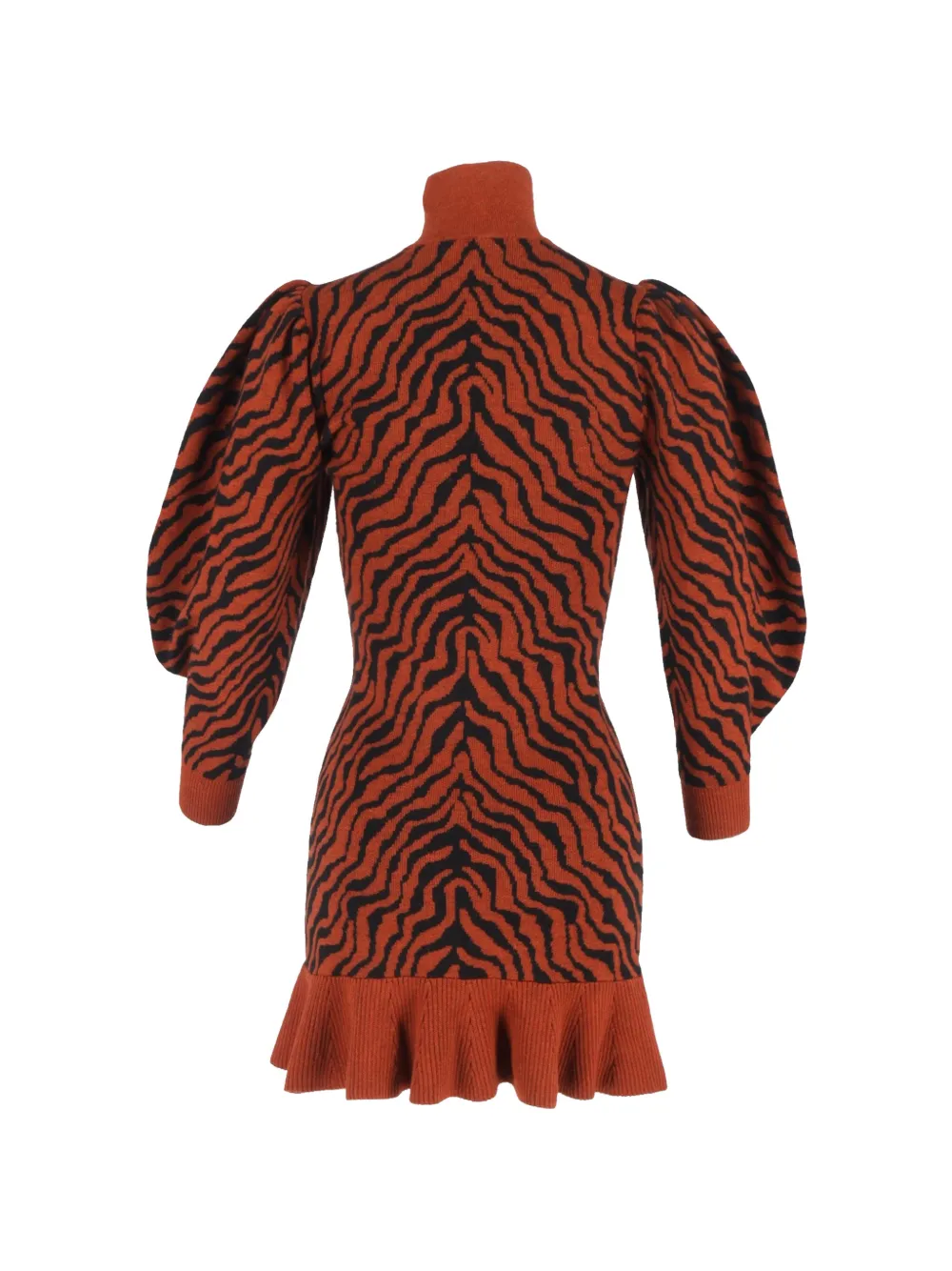 Ulla Johnson ruffled-hem patterned mini dress - Oranje