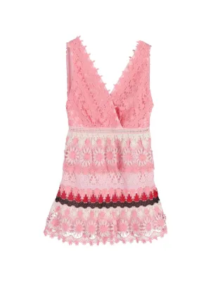 strapless open back dress Self-Portrait Metallic Tiered Midi Dress Pink