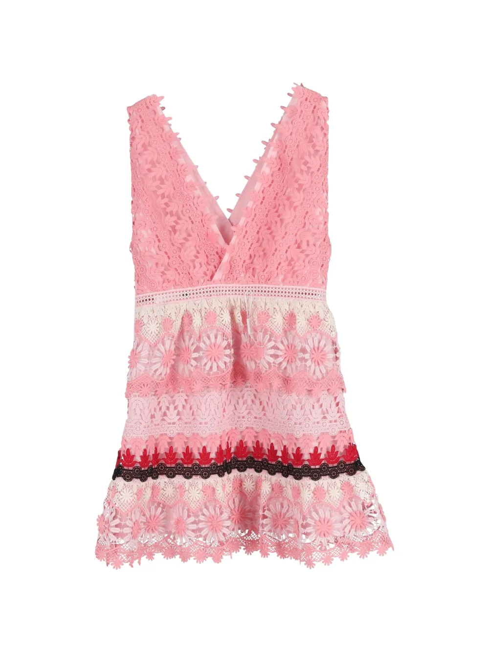 Self-Portrait floral-lace mini dress - Roze