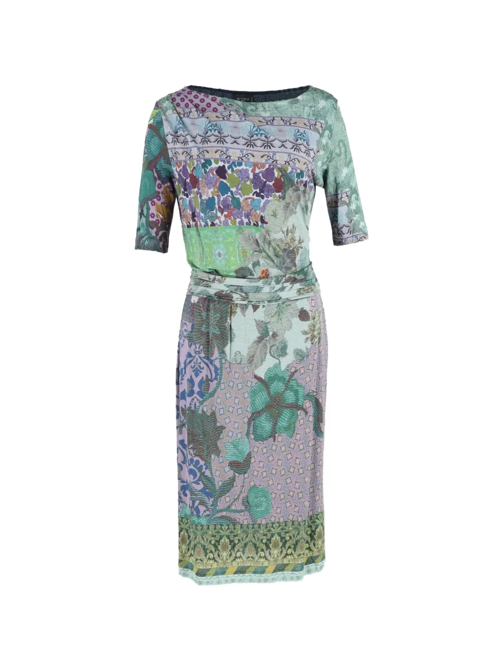 Etro Vintage floral-print midi dress - Verde