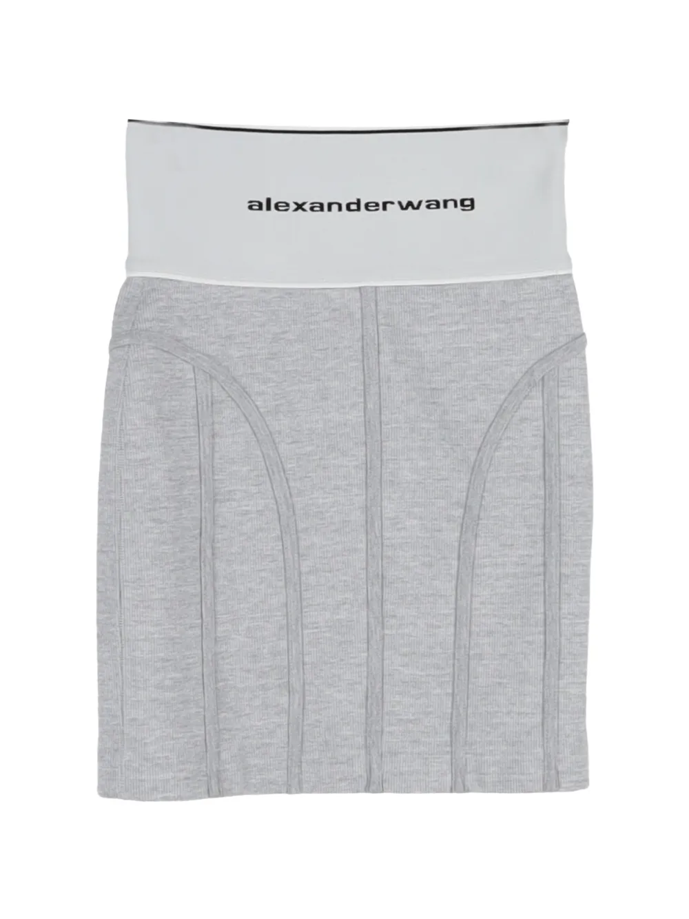 Pre-Owned Alexander Wang elastic-logo mini skirt - Grigio