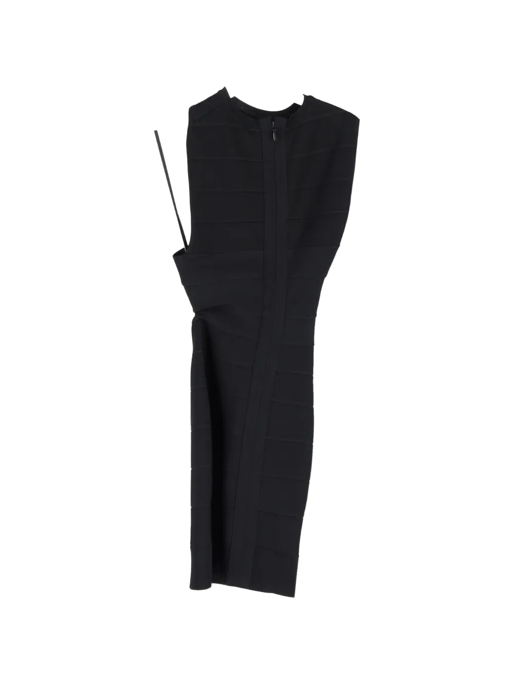 Herve Leger One-shoulder cutout mini dress - Zwart