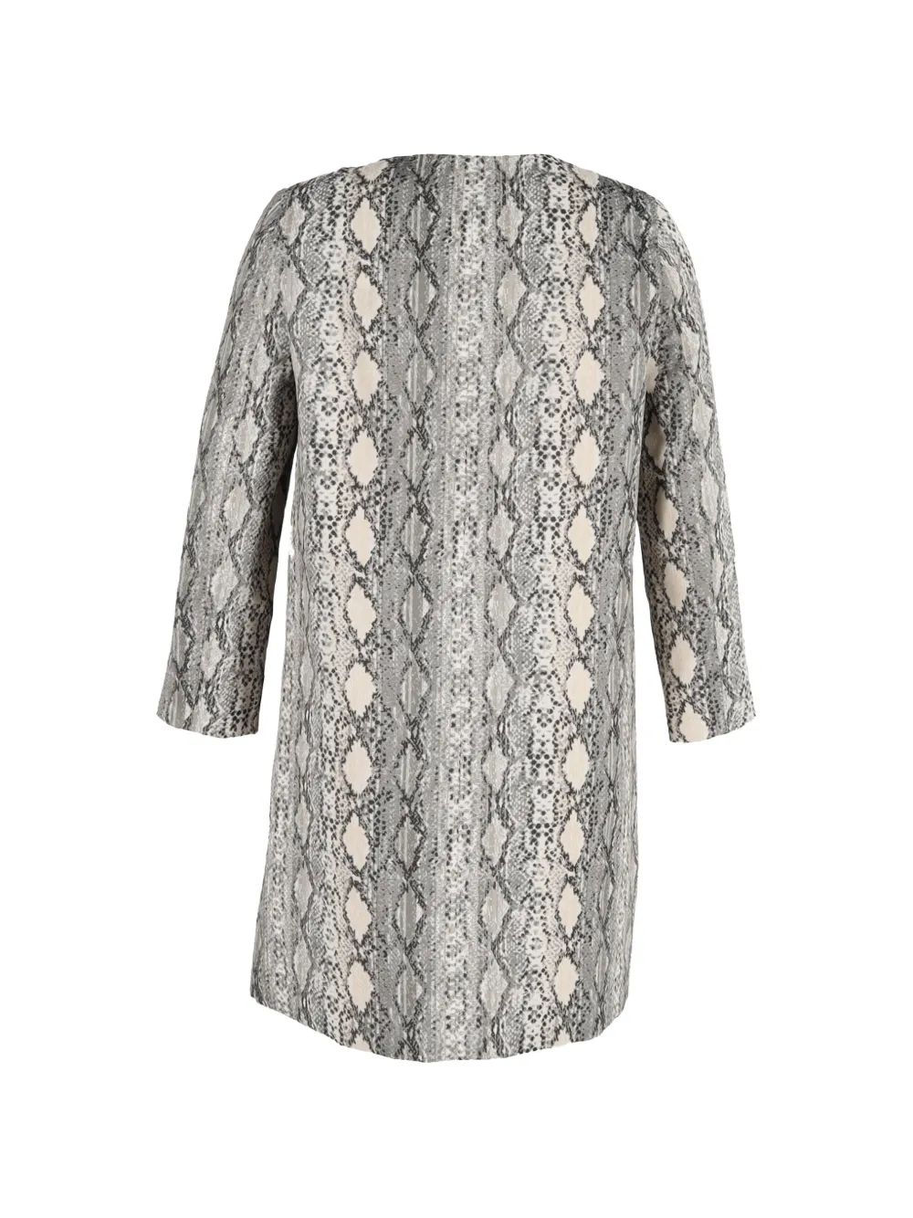 Max Mara snake-print collarless coat - Grijs