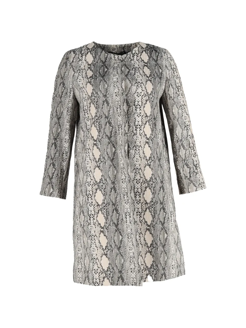 Max Mara snake-print collarless coat - Grigio