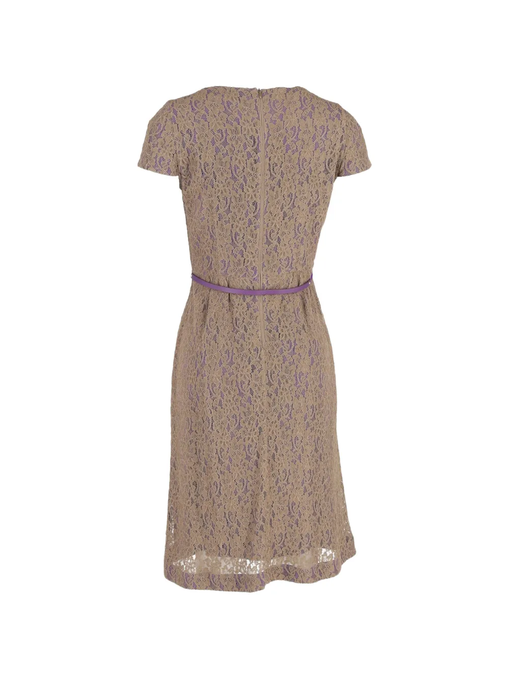 Max Mara belted lace midi dress - Beige