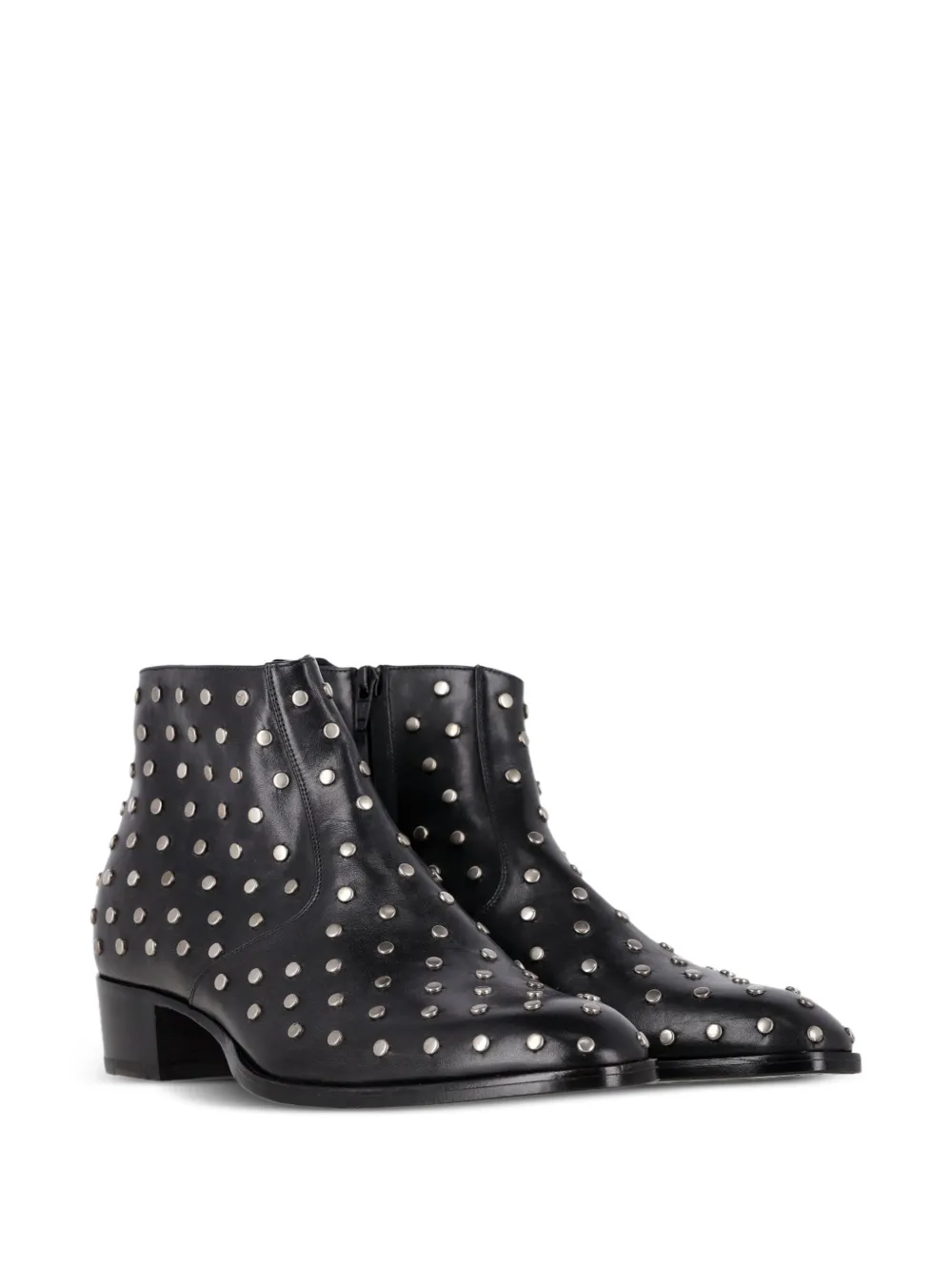 Saint Laurent Pre-Owned Studded Wyatt chelsea boots - Zwart