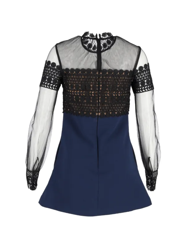 self portrait long sleeve mini dress self-portrait - Check Boucle Long Sleeve Mini Dress