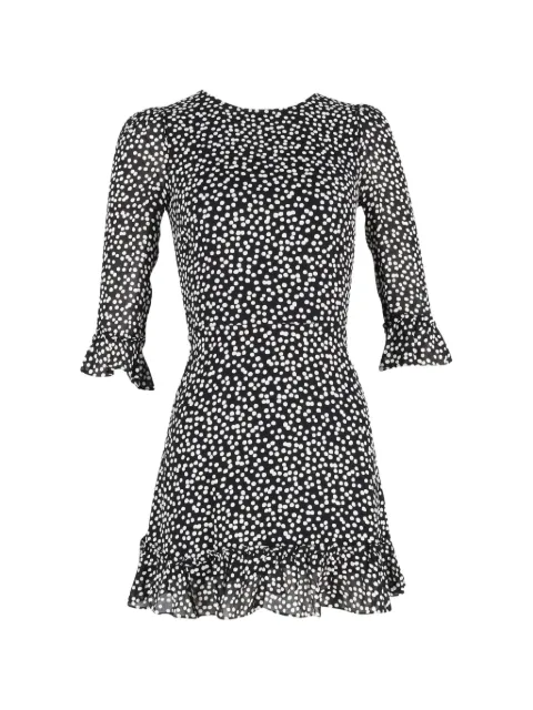 Reformation vestido corto con estampado de lunares y volantes