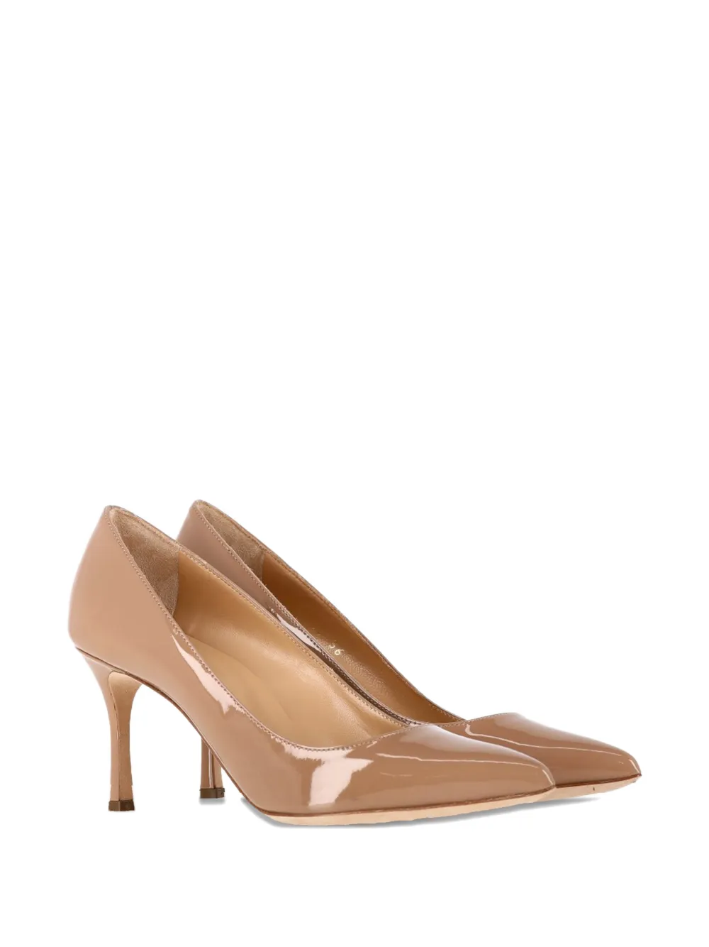 Sergio Rossi Vintage pointed patent pumps - Beige