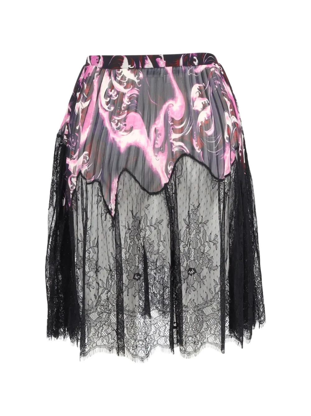 Alexander McQueen Pre-Owned lace knee-length skirt - Zwart