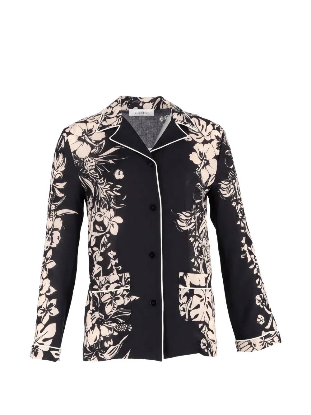 Valentino Garavani Pre-Owned Camicia a fiori - Nero