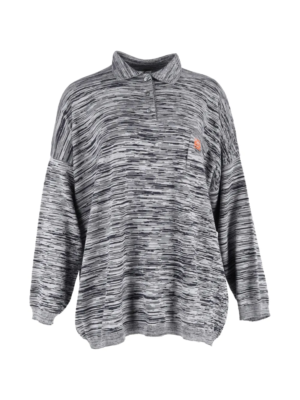 Loewe Pre-Owned two-tone melange pocket polo top - Grigio