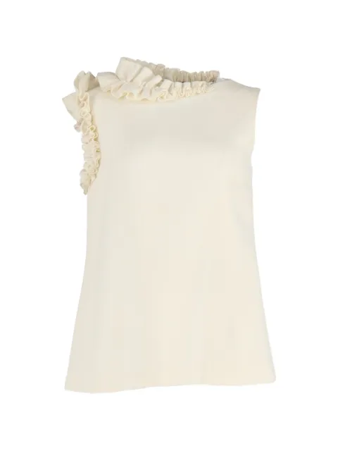 Lanvin Pre-Owned Ruffled-trim sleeveless top