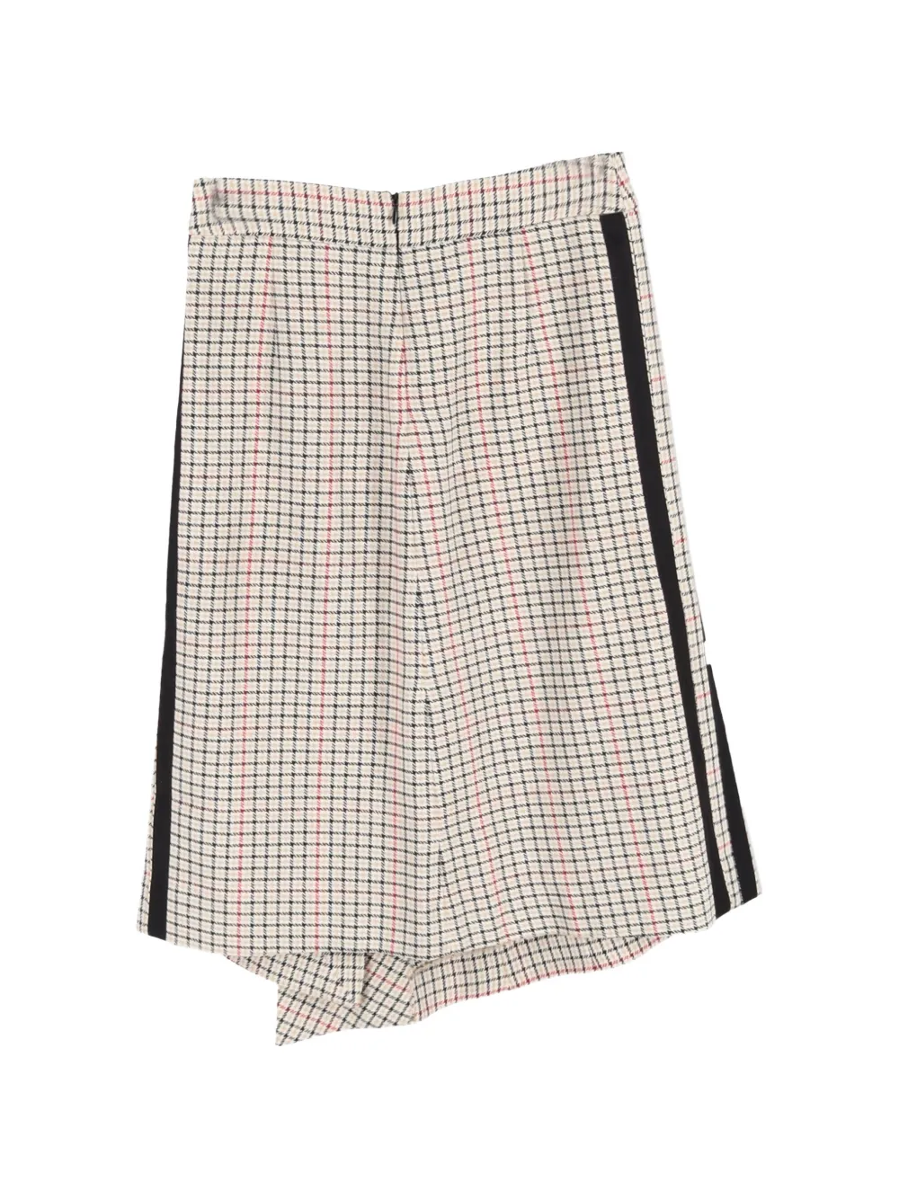 Maje plaid-pattern asymmetric midi skirt - Beige