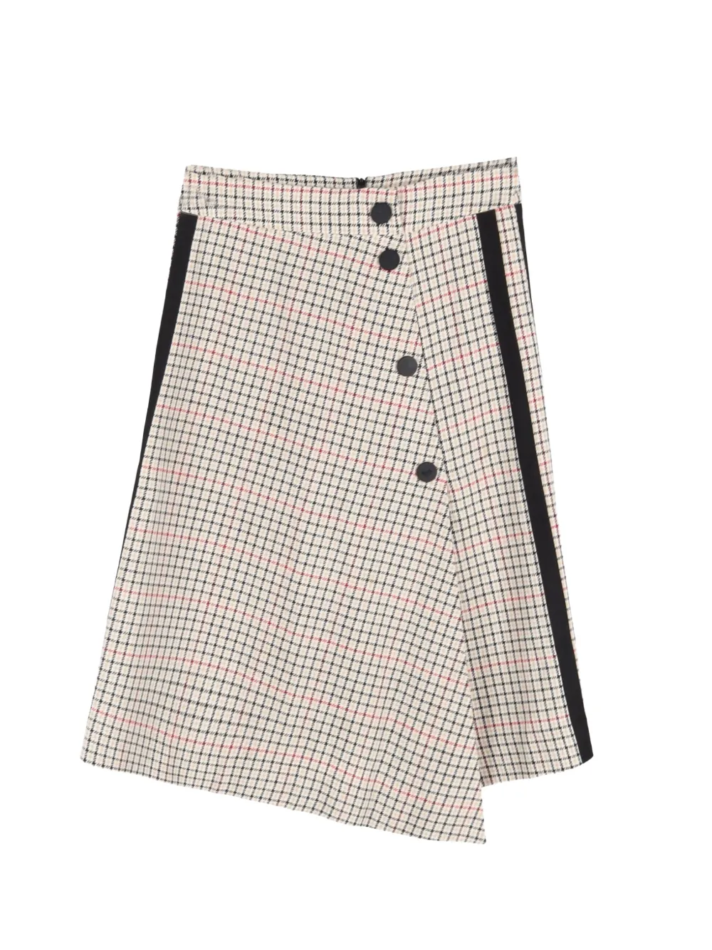 Maje plaid-pattern asymmetric midi skirt - Toni neutri